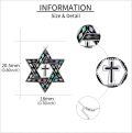 wholesale 925 Sterling Silver Cross & Star of David Pendant Necklace - Religious s for Women-0-4