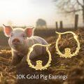 wholesale 10K Gold Piglet Floral Hoop Earrings - Fine for Women & Girls-0-5