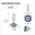 wholesale 925 Sterling Silver Evil Eye Drop Earrings with Blue Stones and Crystals - Fashionable s for Her-0-4