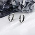 wholesale 925 Sterling Silver Skull & Celtic Knot Huggie Hoop Earrings for Men/Women-0-2