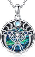wholesale 925 Sterling Silver Moonstone & Abalone Shell Butterfly Pendant Necklace for Women-0-0
