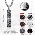 wholesale 925 Sterling Silver Oxidized Viking Vegvisir Rune Cylinder Urn Pendant Necklace With Screwdriver Funnel-0-3