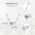 wholesale  925 Sterling Silver Four Leaf Clover Necklace with Emerald Heart Crystals for Women, Lucky Shamrock Pendant Jewelry Gift for Her-0-5