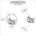 wholesale 925 Sterling Silver Cow Cartoon Charm Hoop Earrings for Girls and Women Gift Idea-0-2