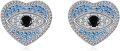 wholesale 925 Sterling Silver Heart Evil Eye Blue Crystal Stud Earrings for Women-0-0