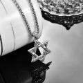 wholesale 925 Sterling Silver Star of David Necklace with Chain - Jewish Pendant Gift for Men-0-2