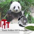 wholesale 925 Sterling Silver Panda Bamboo Moon Necklace Pendant Charm-0-5