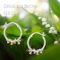 wholesale 925 Sterling Silver Flower Hoop Earrings with Lily of the Valley and Sunflowers Design-0-2