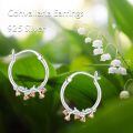 wholesale 925 Sterling Silver Flower Hoop Earrings with Lily of the Valley and Sunflowers Design-0-2