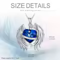 TOUPOP 925 Sterling Silver Crystal Heart Angel Wings Necklace Gift-0-4