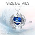 TOUPOP 925 Sterling Silver Crystal Heart Angel Wings Necklace Gift-0-4