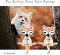 wholesale 925 Sterling Silver Hypoallergenic Yoga Fox Stud Earrings for Women Girls-0-5