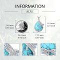 wholesale 925 Sterling Silver Natural Turquoise Dragonfly Pendant Necklace for Women-0-3