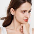 wholesale 925 Sterling Silver Cute Cat Hugging Pink Heart Crystal Stud Earrings-0-4