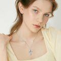 wholesale Sterling Silver Abalone Shell Cross Necklace Christian Gift for Women-0-21