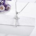 wholesale 925 Sterling Silver Cross Crucifix Pendant Necklace with Chain for Men/Women-0-1