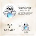 wholesale 925 Sterling Silver Sloth Moonstone Stud Earrings-0-4