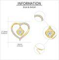 wholesale 14K Gold Heart Shaped Pendant Necklace with Cubic Zirconia and Knot Design - Valentines Day Gifts for Her-0-3