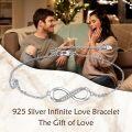 wholesale 925 Sterling Silver Heart & Infinity Charm Bracelet - Adjustable Gift for Her-0-5