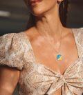 wholesale 925 Sterling Silver Virgo Zodiac Turquoise Pendant Necklace 18k Gold Plated-0-3