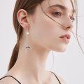 wholesale 925 Sterling Silver Mermaid Tail Drop Pearl Earrings  for Her-0-3