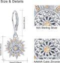 wholesale 925 Sterling Silver Sunflower Leverback Earrings - You Are My Sunshine Dangle Earring Jewelry for Women-0-1