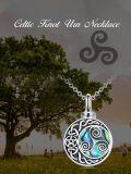 wholesale 925 Sterling Silver & Abalone Shell Celtic Triskele Knot Pendant Necklace-0-1