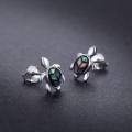 wholesale 925 Sterling Silver Iridescent Abalone Turtle Stud Earrings White Gold Plated-0-1