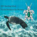 wholesale 925 Sterling Silver & Simulated Emerald Green Austrian Crystal Sea Turtle Necklace-0-5