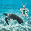 wholesale 925 Sterling Silver Turtle Pendant With Green Gemstones-0-5