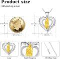 wholesale 925 Sterling Silver Heart-Shaped Saint Peregrine Protection Pendant Necklace with Cubic Zirconia and Cross Charm-0-5