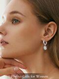 wholesale 925 Sterling Silver CZ Sun & Moon Drop Hoop Earrings for Women Girls  4cm Long-0-1