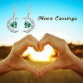 wholesale 925 Sterling Silver Celtic Moon and Star Earrings with Green Heart-Shaped Stone Jewelry Birthday Christmas Gifts for Women Her-0-2