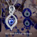 wholesale 925 Sterling Silver Blue Evil Eye Infinity Filigree Pendant Necklace-0-5