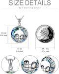 wholesale 925 Sterling Silver Crystal Circle Penguins Snowflake Pendant Necklace-0-3