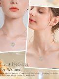 wholesale 925 Sterling Silver 12 Birthstone Double Heart Necklace for Women-0-1