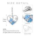 wholesale 925 Sterling Silver Blue Opal Sea Turtle Heart Leverback Dangle Earrings with Starfish and Wave Design - Ocean Beach s for Women & Sisters-0-3