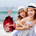 wholesale 925 Sterling Silver Mom Pendant Necklace Platinum Rose Gold Plated Teardrop Red Crystal Jewelry-0-1