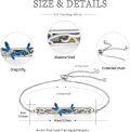 wholesale 925 Sterling Silver Blue Opal Dragonfly & Leaf Bolo Bracelet - Adjustable Celtic Moon Charm  for Her-0-2