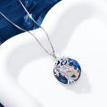 wholesale 925 Sterling Silver Blue Crystal Tree of Life Pendant with Violin Charm Necklace Sports Music s for Women-0-4
