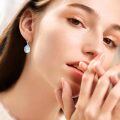 wholesale 925 Sterling Silver Blue Topaz Wing Earrings-0-4