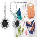 wholesale Sterling Silver Oval Cut Birthstone Dangle Leverback Earrings for Women Mom-0-2