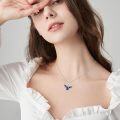 wholesale Sterling Silver Crystal Bat Pendant Necklace Gothic Animal Jewelry Gift for Women-0-3