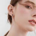 wholesale 925 Sterling Silver Triangle Black Stone Threader Dangle Drop Earrings for Women-0-1