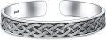 wholesale 925 Sterling Silver Metal Celtic Knot Stone Cuff Bangle Bracelet 925 for Men & Women-0-0