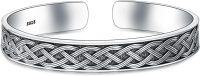 wholesale 925 Sterling Silver Metal Celtic Knot Stone Cuff Bangle Bracelet 925 for Men & Women-Celtic Knot A