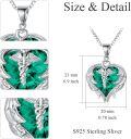 wholesale Sterling Silver Austrian Crystal Caduceus Angel Wing Heart Nurse Necklace-0-15
