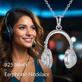 wholesale 925 Sterling Silver Headphones Shape Pendant Necklaces for Women Girls  Idea-0-4