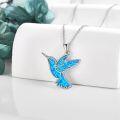 wholesale 925 Sterling Silver Blue Opal Hummingbird Necklace for Women Mom Gifts-0-2