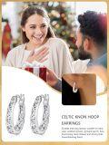 wholesale 925 Sterling Silver Celtic Knot Heart Hoop Earrings - Perfect Gift for Love & Friendship-0-5